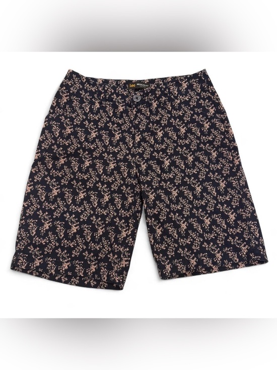 Lee Pants - Lee Navy Shorts with Light Pink Floral Pattern